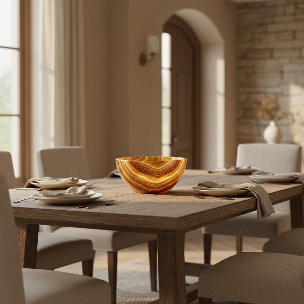 Amber Onyx Decorative Bowl