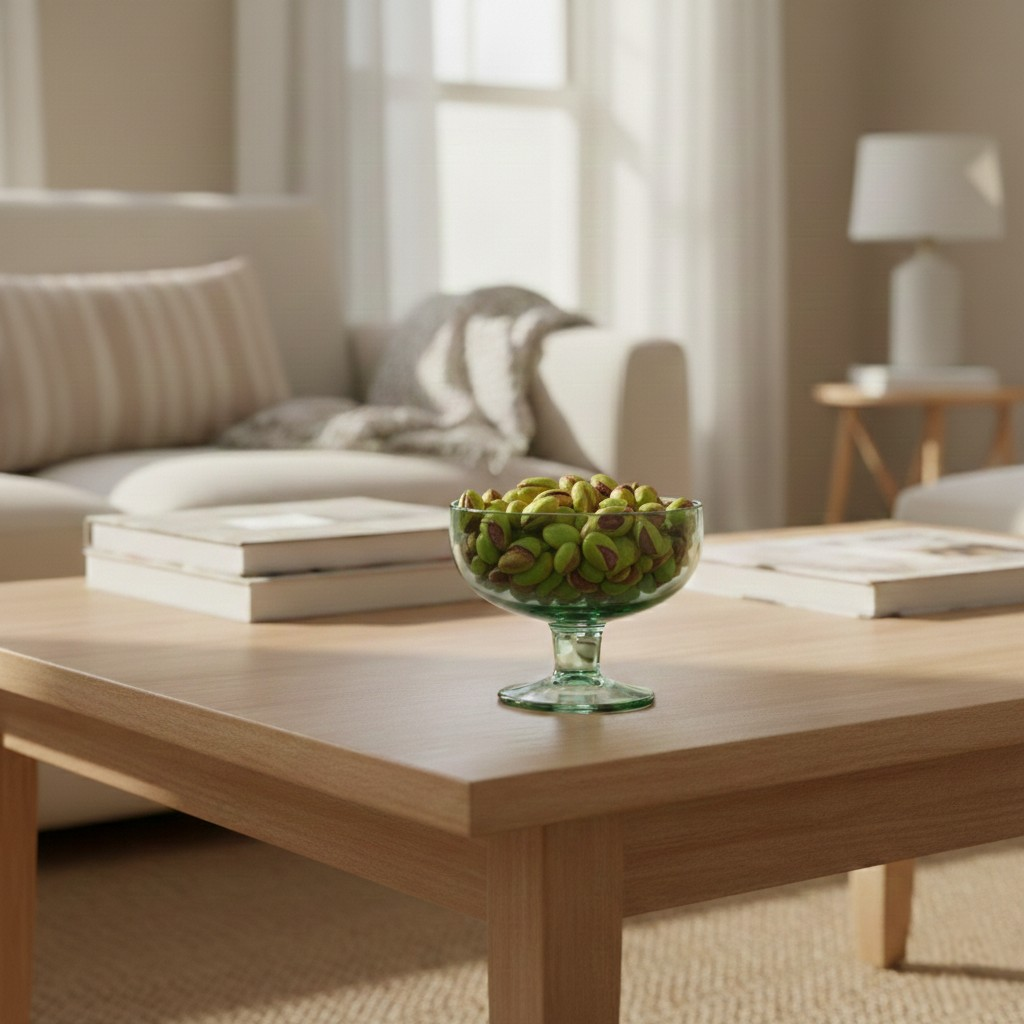 Seafoam Glass Pedestal Bowl