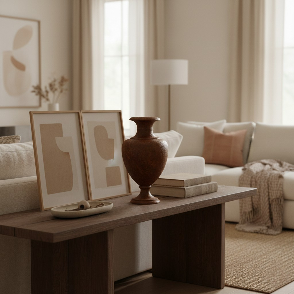 Rustic Brown Textured Ceramic Vase