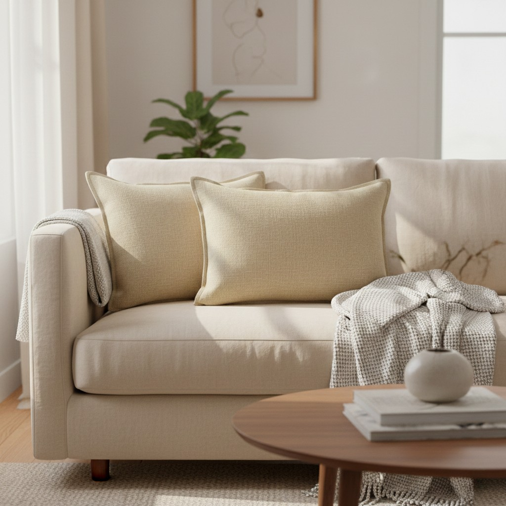 Linen Throw Pillow Covers Set