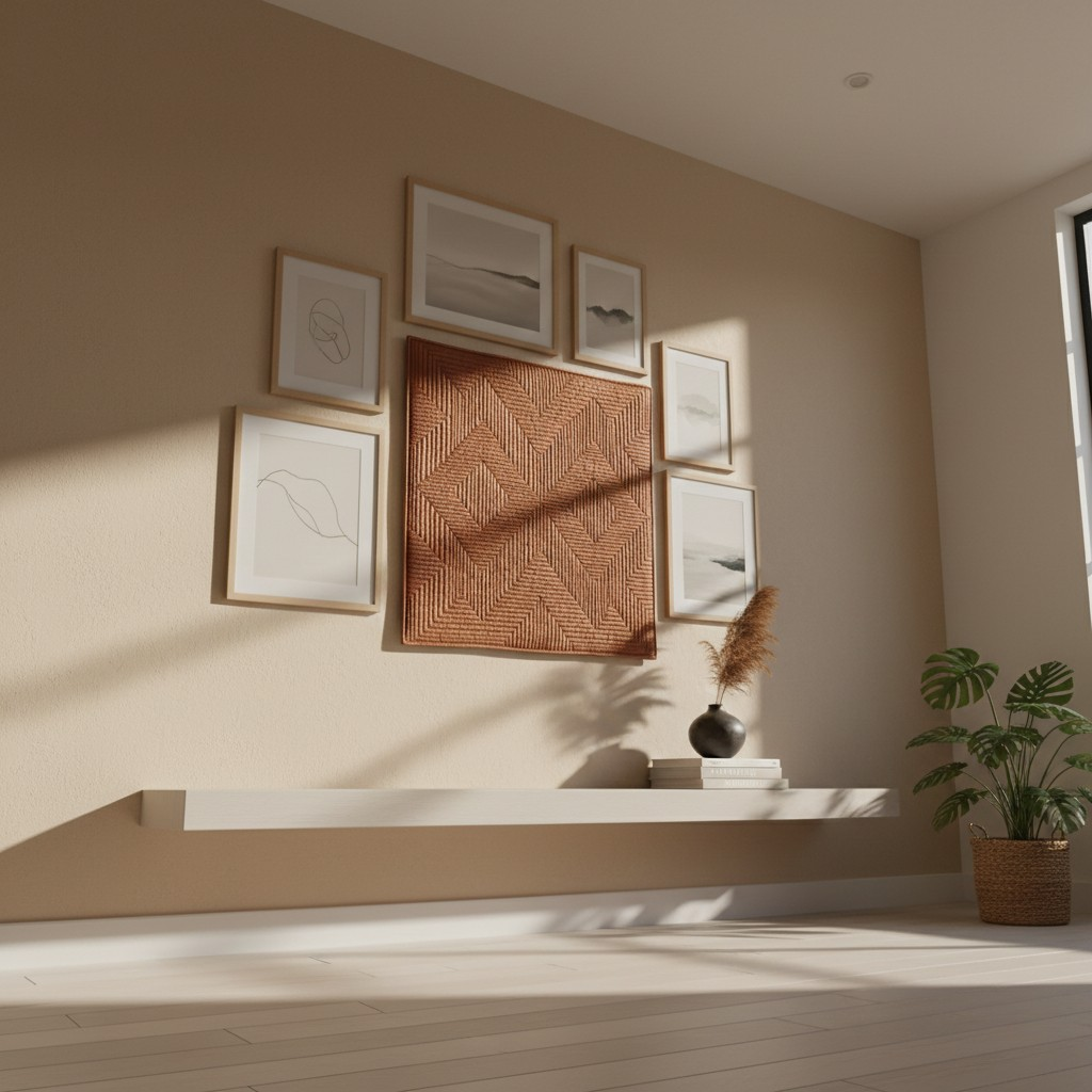 Geometric Quilted Wall Hanging Textile