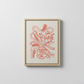 Coral Embroidered Botanical Wall Art