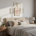 Coral Embroidered Botanical Wall Art