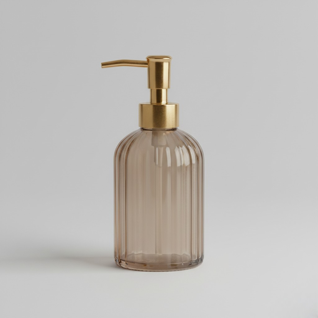 Ribbed Glass Soap Dispenser