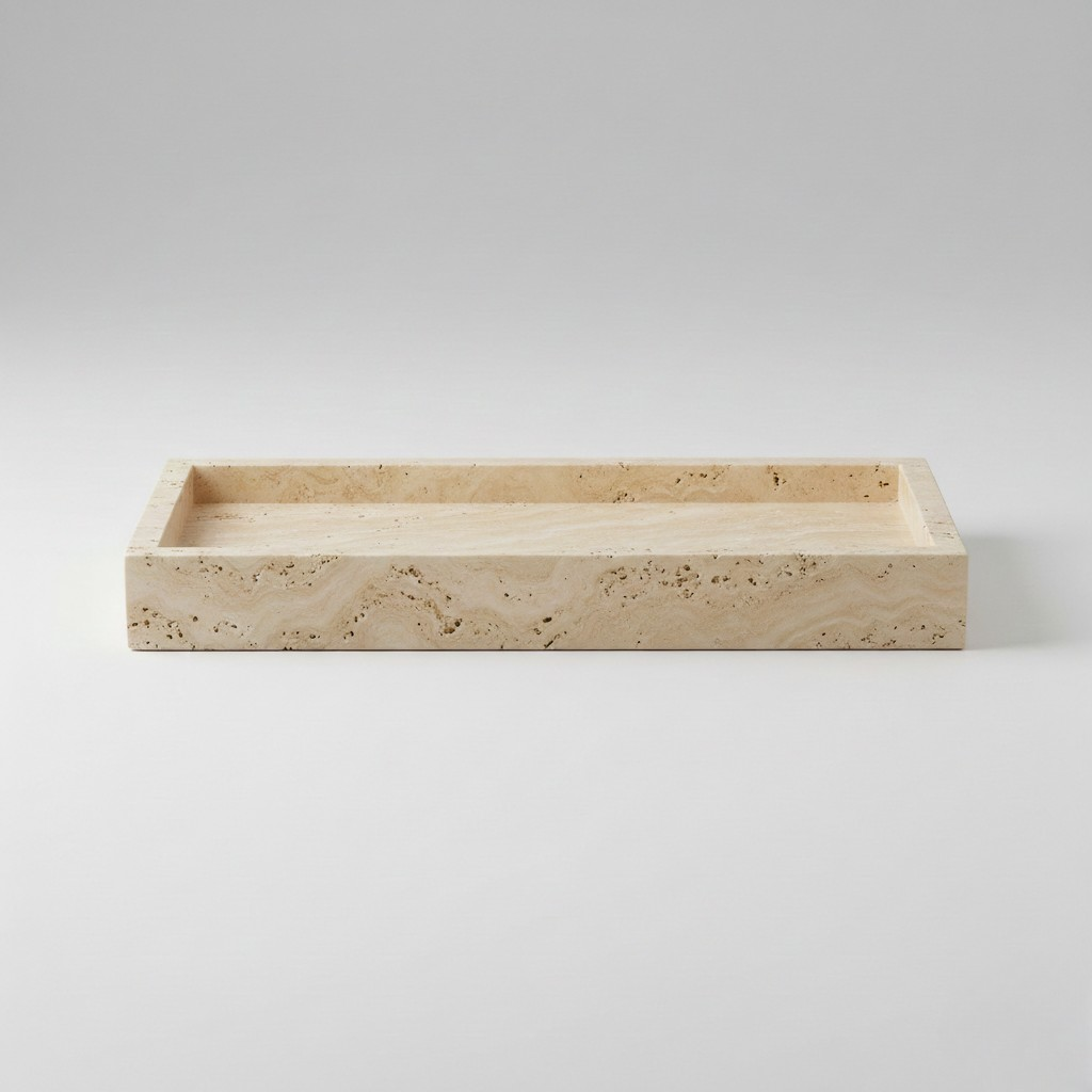 Travertine Catchall Vanity Tray