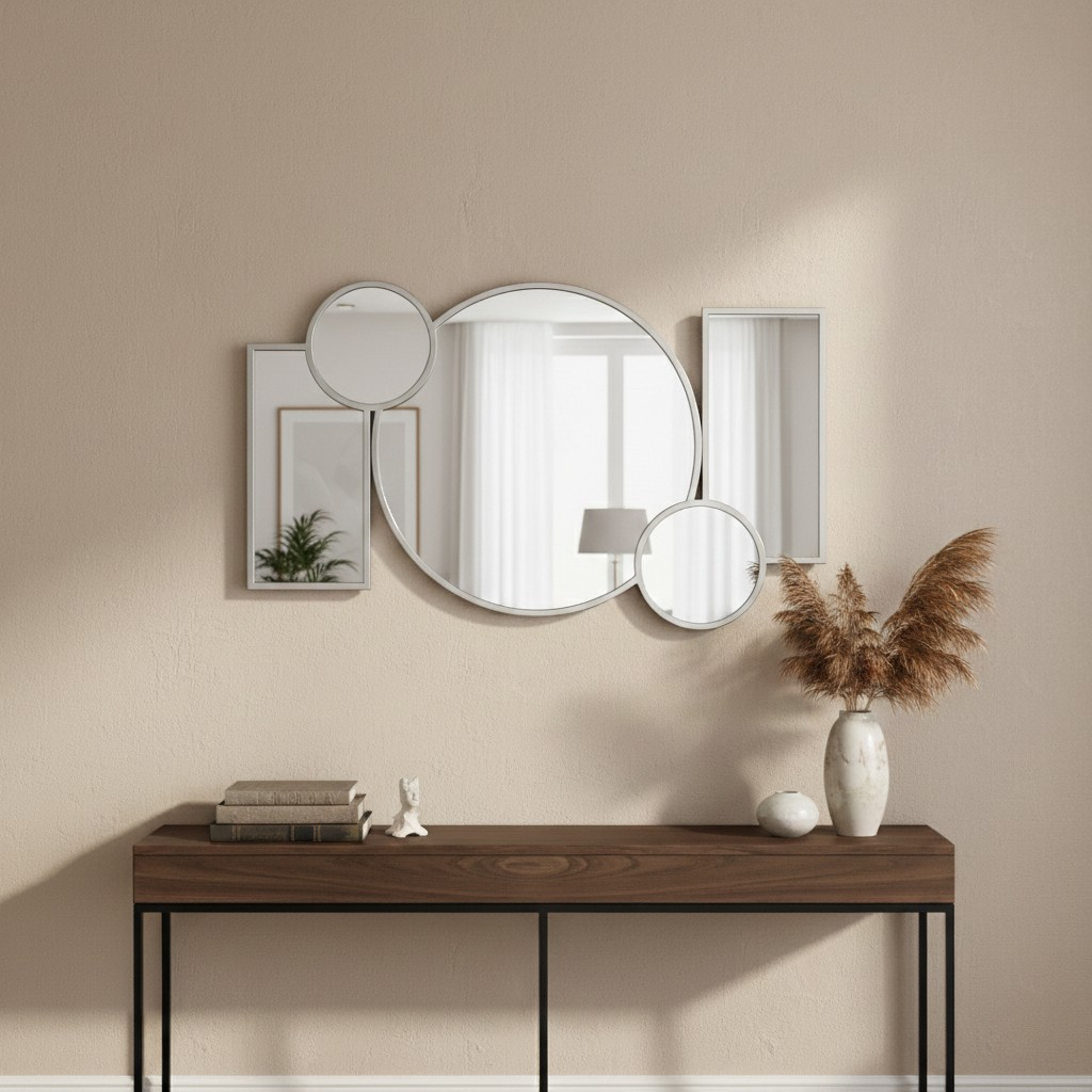 Geometric Multi-Panel Wall Mirror