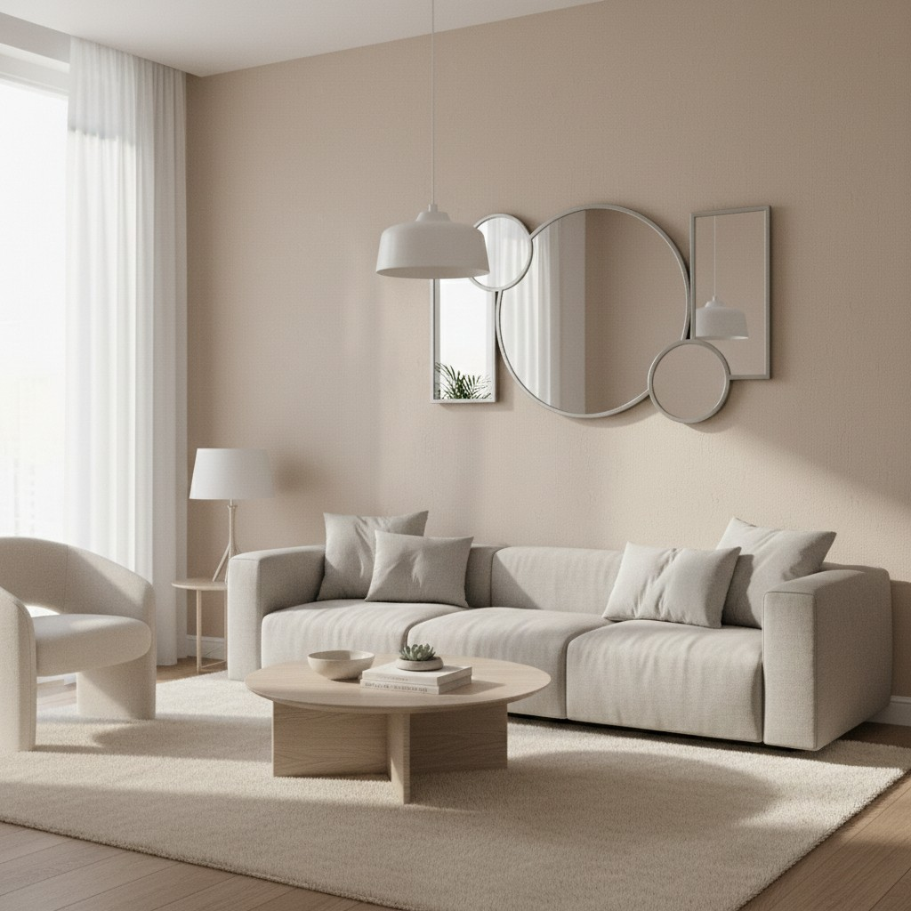 Geometric Multi-Panel Wall Mirror