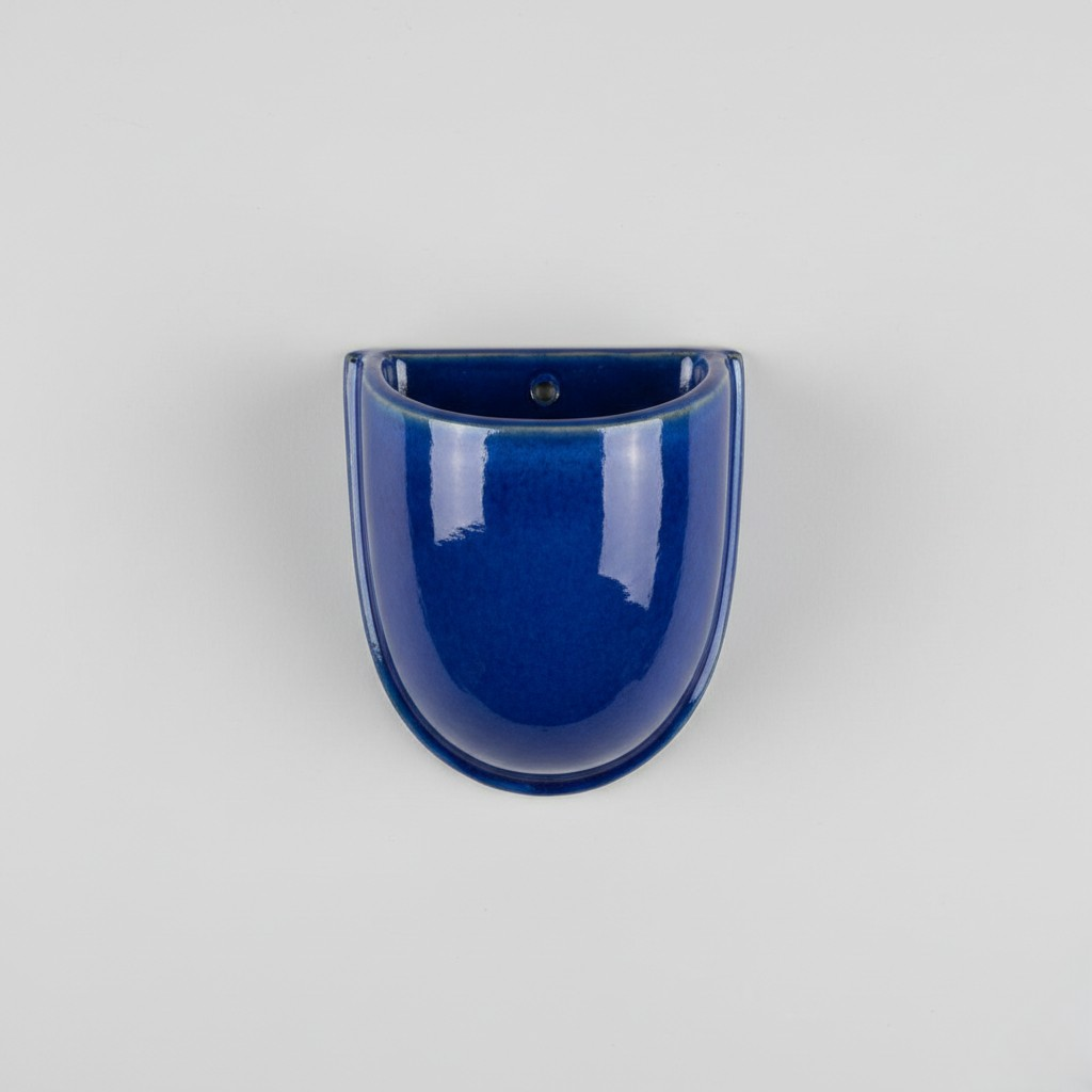 Glossy Cobalt Wall Pocket Planter
