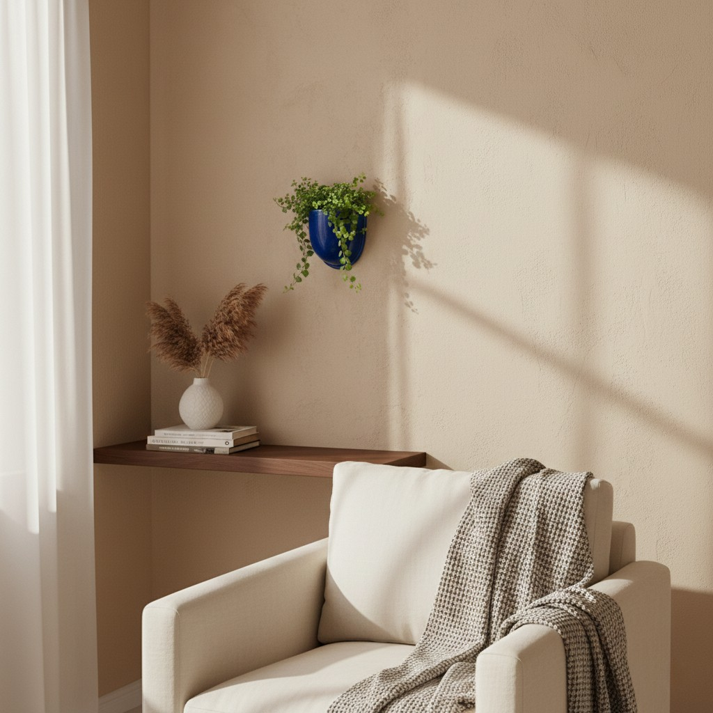 Glossy Cobalt Wall Pocket Planter