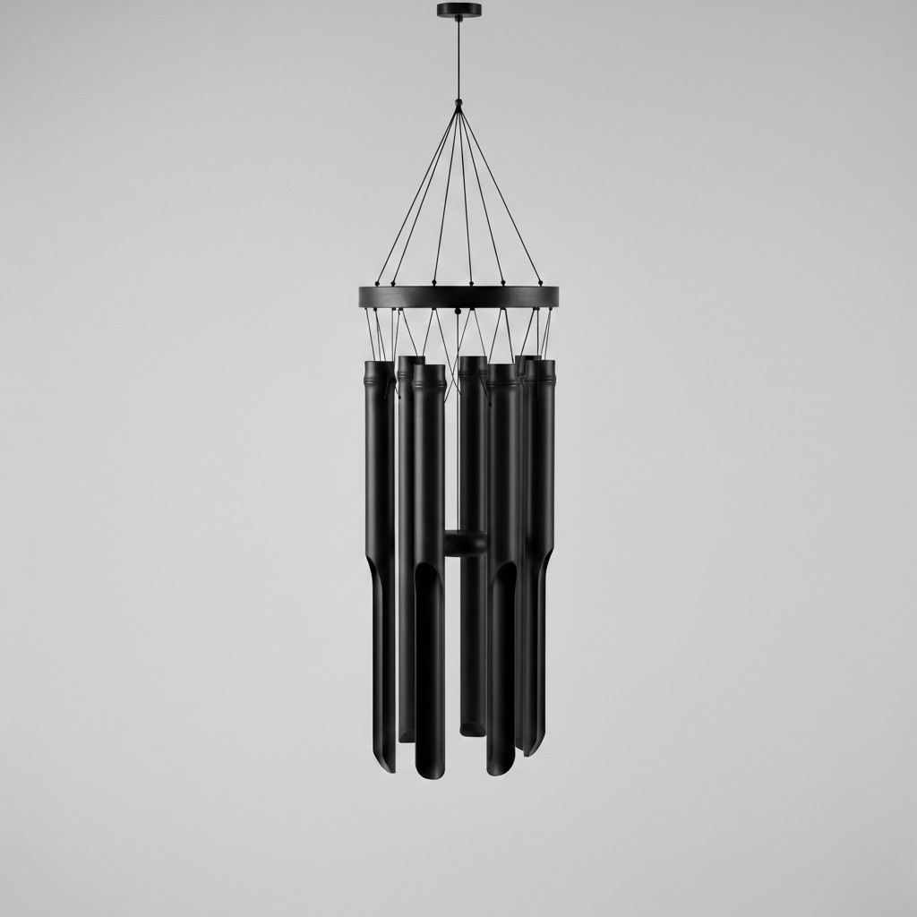 Matte Black Metal Wind Chime