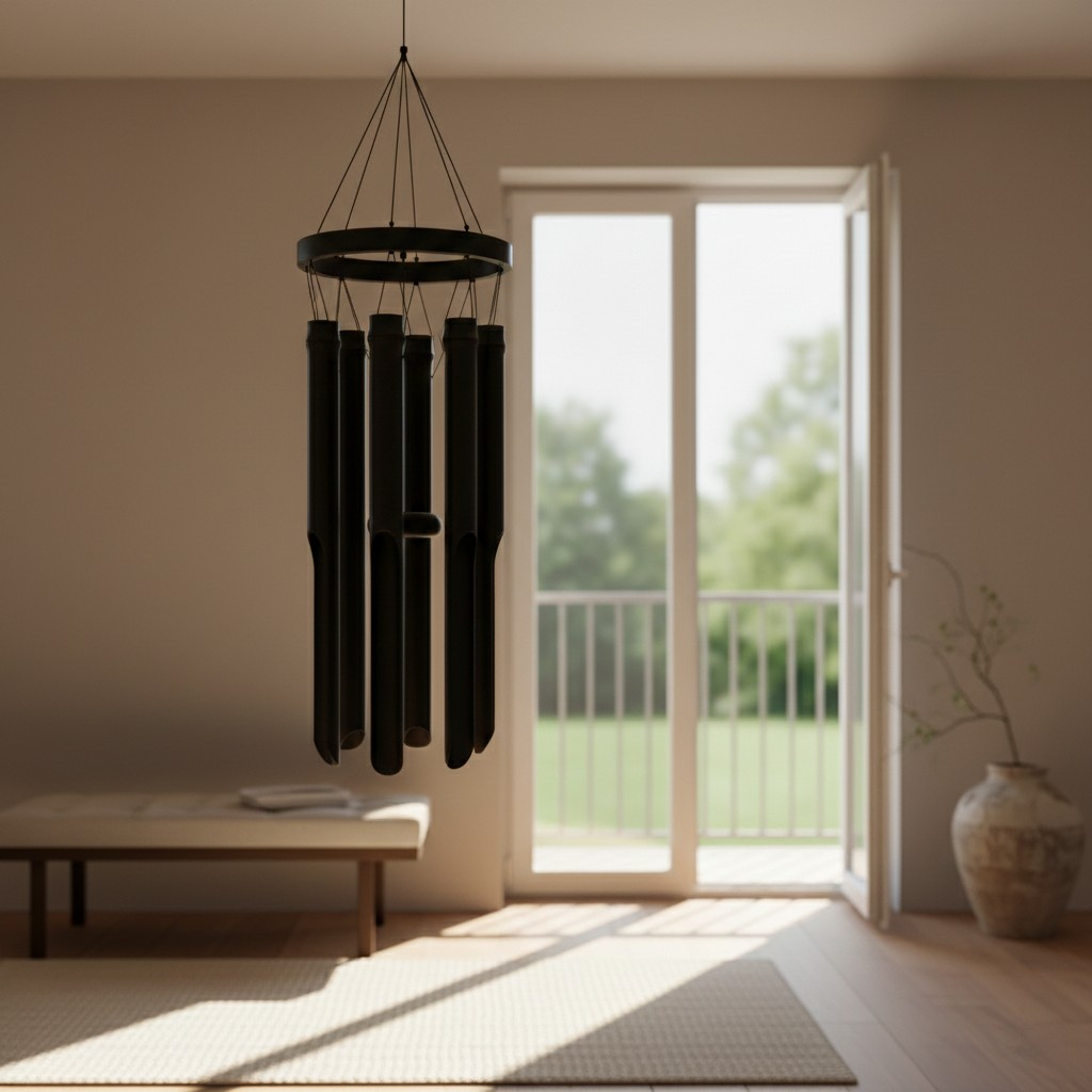 Matte Black Metal Wind Chime