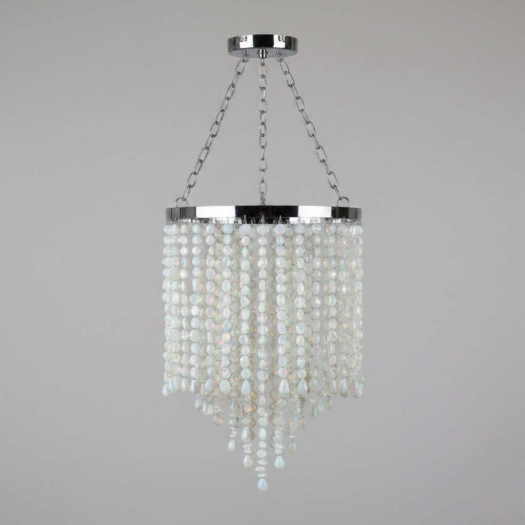 Iridescent Beaded Chandelier Pendant