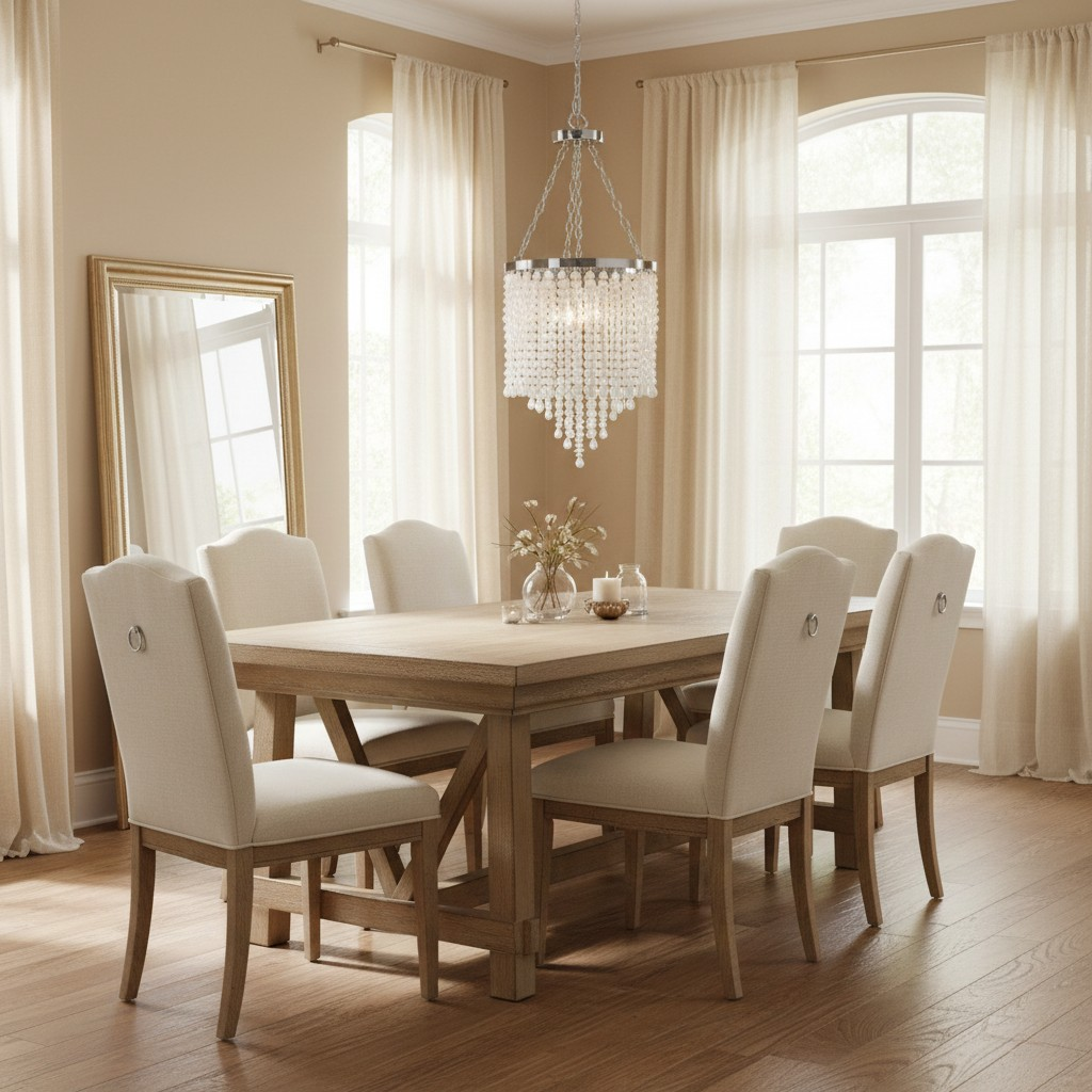 Iridescent Beaded Chandelier Pendant