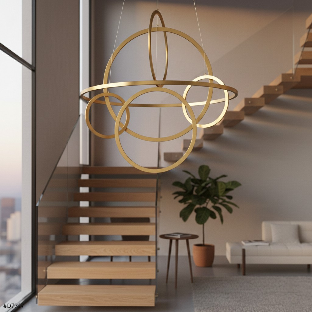 Gold Orbit Ring Chandelier